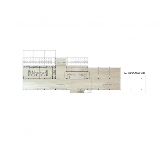 Homeless Center - “goal!”. Cássio Orlandi Sauer e Elisa Toschi Martins. Planta baixa ampliada piso térreo [equipe premiada]