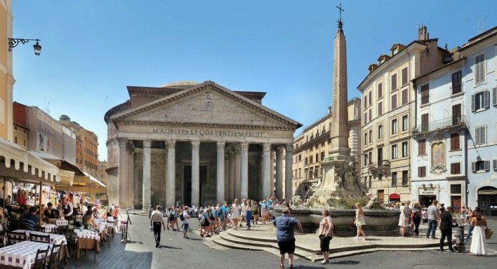 Pantheon e a Fontana com obelisco, Roma, Itália<br />Foto Victor Hugo Mori 