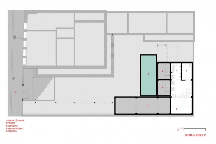 Hostel Villa 25, semi-subsolo, Rio de Janeiro RJ Brasil, 2016. Arquitetos Rodrigo Calvino e Diego Portas / C+P Arquitetura<br />Imagem divulgação 
