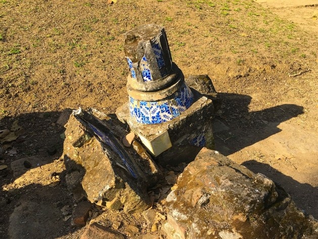 Azulejos portugueses que compunham a fachada da Igreja Matriz<br />Foto Dayane Caputo Camacho Lopes, 2019 