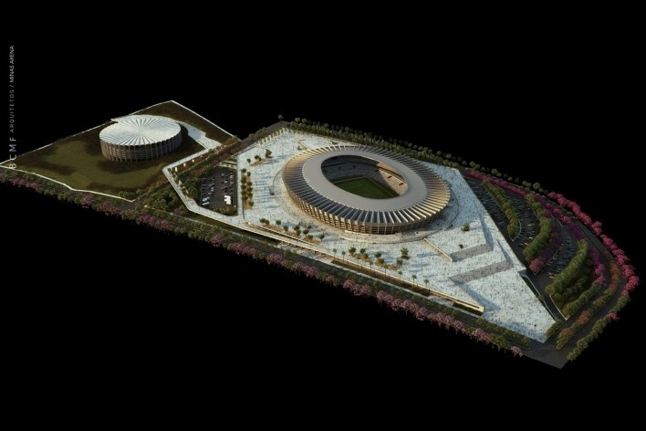 Reforma do estádio Governador Magalhães Pinto, Mineirão<br />Imagens BCMF Arquitetos / Casa Digital 
