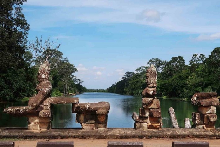 Angkor Thom, Portão Sul, Camboja<br />Foto Victor Hugo Mori 