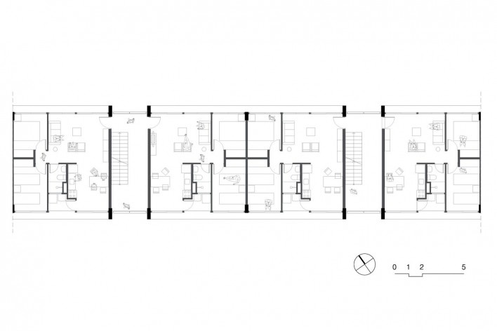 Planta lamina ampliada, conjunto habitacional do Jardim Edite<br />Desenho MMBB & H+F 