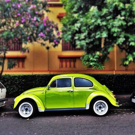 Fusca verde abacate, série fotográfica “Os fuscas ofuscam”<br />Foto Fernando Mascaro 