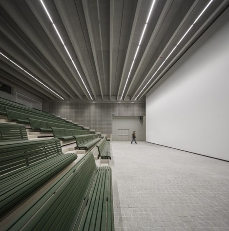 Museu Nacional dos Coches, auditório no anexo, Lisboa. Arquiteto Paulo Mendes da Rocha, MMBB arquitetos e Bak Gordon arquitetos<br />Foto Fernando Guerra  [FG+SG Architectural Photography]