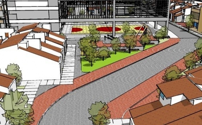 Perspectiva da praça central

<br />Imagem dos autores do projeto 