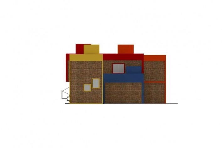 Fachada lateral de um quarteirão da área C<br />Desenho dos autores 