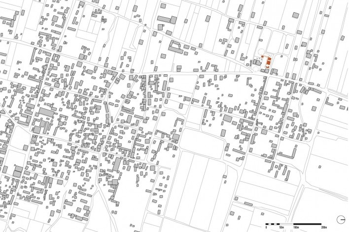 Centro de Cultura y Ecología Quiané, implantacíon, Santa Catarina Quiané, Oaxaca, México, 2020. Atarraya Taller de Arquitectura; DesignBuild Studio; Universidad de Ciencias Aplicadas de Múnich; Frente por la Defensa de la Tierra; Comunidad de Santa Catari<br />Imagen divulgación  [Atarraya Taller de Arquitectura]