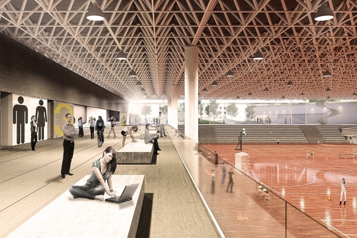 Campus Igara UFCSPA, perspectiva. OSPA Arquitetura e Urbanismo<br />Imagem divulgação 