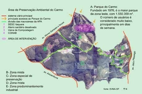 Área de Preservação Ambiental do Carmo<br />Imagem dos autores do projeto 