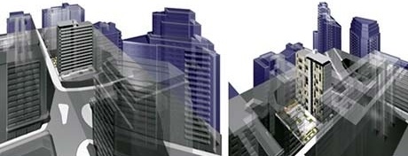 Inserção na paisagem urbana<br />Imagem dos autores do projeto 