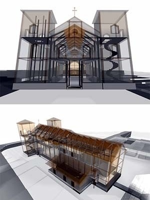 Visualização da estrutura interna proposta para o volume da Matriz
  	  	 <br />Imagem dos autores do projeto 