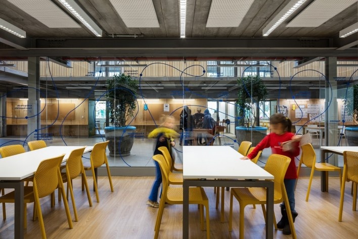 Nova sede da Beacon School, São Paulo SP Brasil, 2016. Arquitetos Vinicius Andrade, Marcelo Morettin, Marcelo Maia Rosa e Renata Andrulis / Guido Otero e Ricardo Gusmão (autores) / Andrade Morettin Arquitetos / Gusmão Otero Arquitetos Associados<br />Foto / photo Nelson Kon 