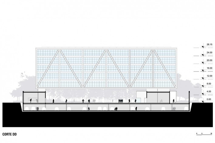Campus Igara UFCSPA, corte. OSPA Arquitetura e Urbanismo<br />Imagem divulgação 