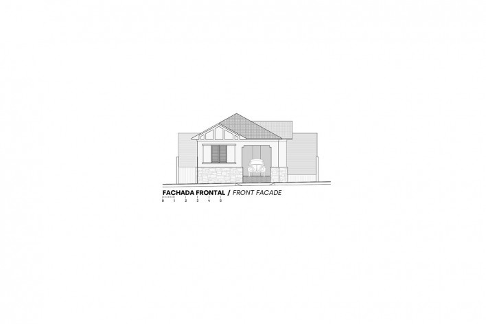 Casa Floresta, fachada principal, Belo Horizonte MG Brasil, 2021. Arquitetos Zargos Rodrigues, Rodrigo Pereira, Frederico Rodrigues, Carla Deltreggia, Ika Okamoto, Letícia Armond, Nathalia Melo e Laís Parreiras (autores) / Estúdio Zargos<br />Imagem divulgação  [Estúdio Zargos]