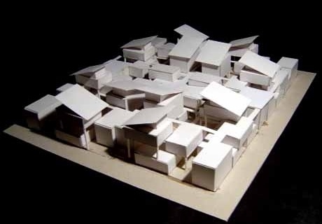 Maquete – acoplamento de quatro módulos projetuais <br />Imagem dos autores do projeto 