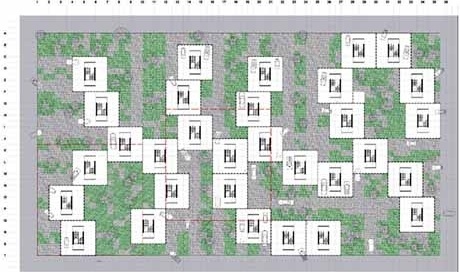 Implantação hipotética (planta térreo)<br />Imagem dos autores do projeto 