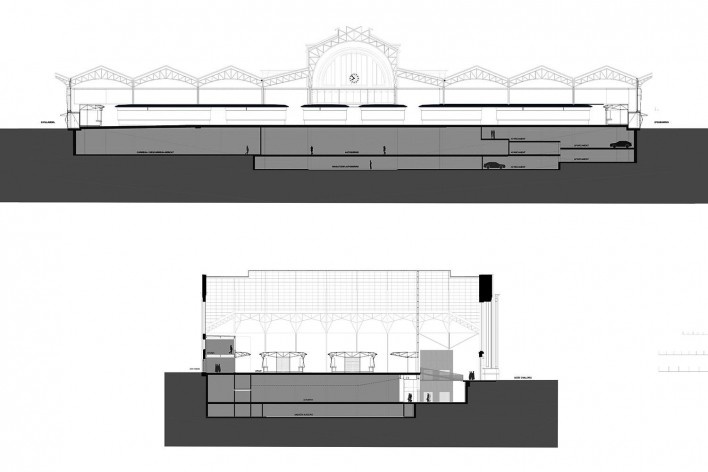 Remodelación del Mercado del Ninot, secciones, Barcelona, España, 2015. Arquitecto Josep Lluís Mateo / Mateo Arquitectura<br />Imagen divulgacíon / disclosure imagens  [Mateo Arquitectura]