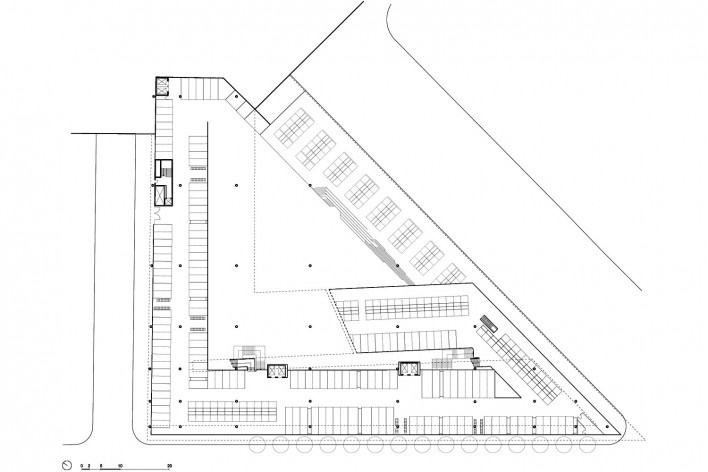 Mercat Encants, planta nível intermediário, Barcelona. Arquiteto Fermín Vázques / b720 Fermín Vázquez Arquitectos<br />Imagem divulgação 