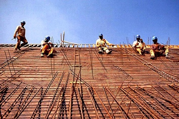 Trabalhadores durante a construção do Memorial da América Latina<br />Foto Pedro Ribeiro 