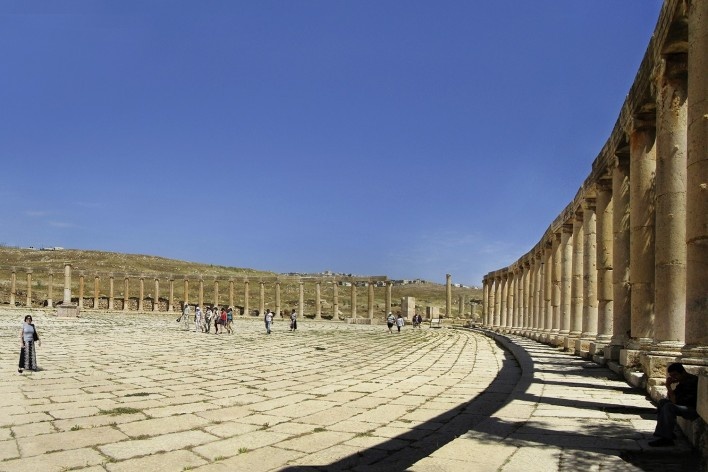 Alexandrina Mori em Fórum de Jerash, Jordânia, 2015<br />Foto Victor Hugo Mori 