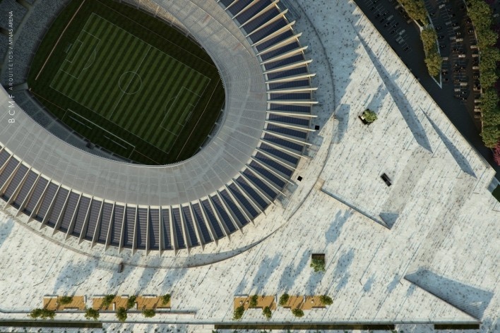 Reforma do estádio Governador Magalhães Pinto, Mineirão<br />Imagens BCMF Arquitetos / Casa Digital 