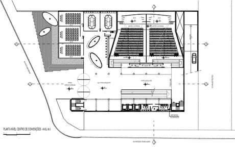 Planta nível do Centro de Convenções<br />Imagem dos autores do projeto 