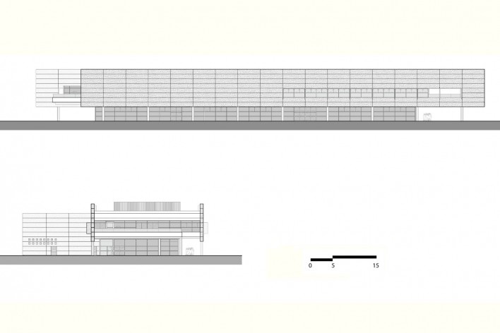 Aflalo & Gasperini Arquitetos, Parque da Juventude, Biblioteca. Elevação