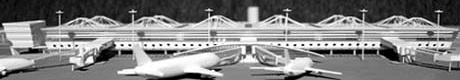 Maquete. Vista a partir da pista<br />Imagem do autor do projeto 
