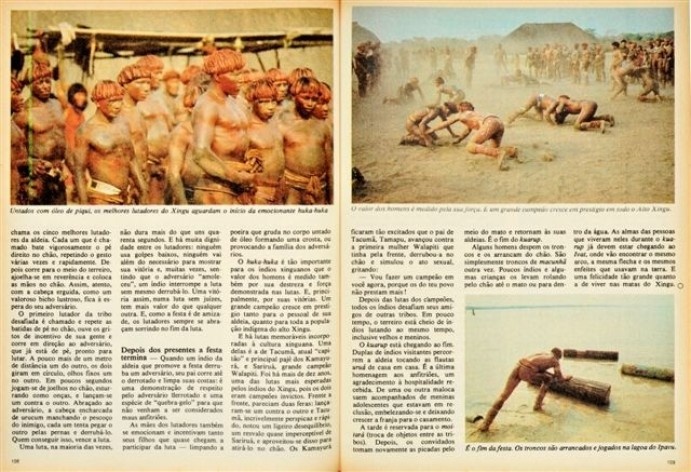 Páginas da revista "Realidade", número com a reportagem da 2ª viagem ao Xingu, Valdir Zwetsch, 1973