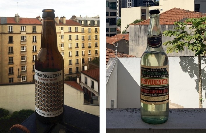 Bohemian Pilsner é uma cerveja checa tradicional produzida pela “Canediguerra”, empresa italiana de bebidas; Aguardente Providência é uma pinga de antigamente, caprichosamente engarrafada pelos “Irmãos Guerra”, empresa brasileira de bebidas, já extinta<br />Fotos dos autores 