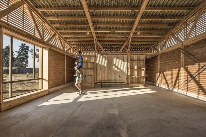 Centro de Cultura y Ecología Quiané, Santa Catarina Quiané, Oaxaca, México, 2020. Atarraya Taller de Arquitectura; DesignBuild Studio; Universidad de Ciencias Aplicadas de Múnich; Frente por la Defensa de la Tierra; Comunidad de Santa Catarina Quiané y Ca<br />Foto Paulina Ojeda 