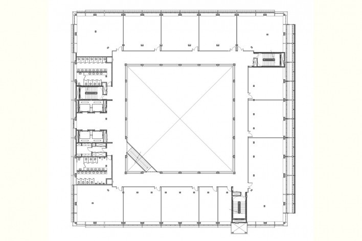 Aflalo & Gasperini Arquitetos, Parque da Juventude, Edifício institucional. Planta primeiro pavimento 