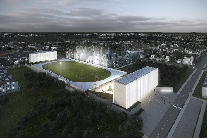 Campus Igara UFCSPA, perspectiva. OSPA Arquitetura e Urbanismo<br />Imagem divulgação 