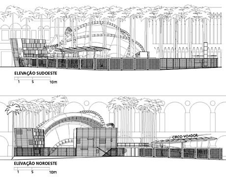 Circo voador. Fachadas<br />Imagem dos autores do projeto 