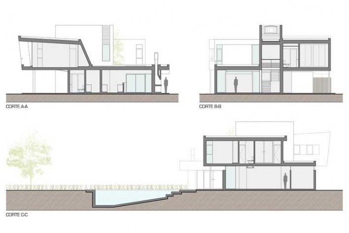 Casa H, seccións, Funes, Argentina. Arquitectos Matías Blas Imbern y Agustina González Cid