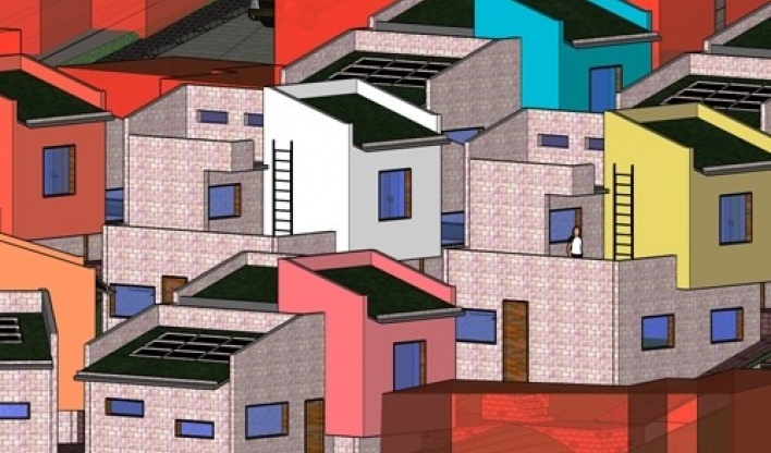 Perspectiva do condomínio<br />Imagem dos autores do projeto 