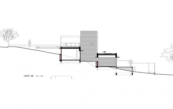Casa APF, corte BB, Bragança Paulista SP Brasil, 2021. Arquiteto Carlos Ferrata<br />Imagem divulgação  [Acervo Carlos Ferrata]