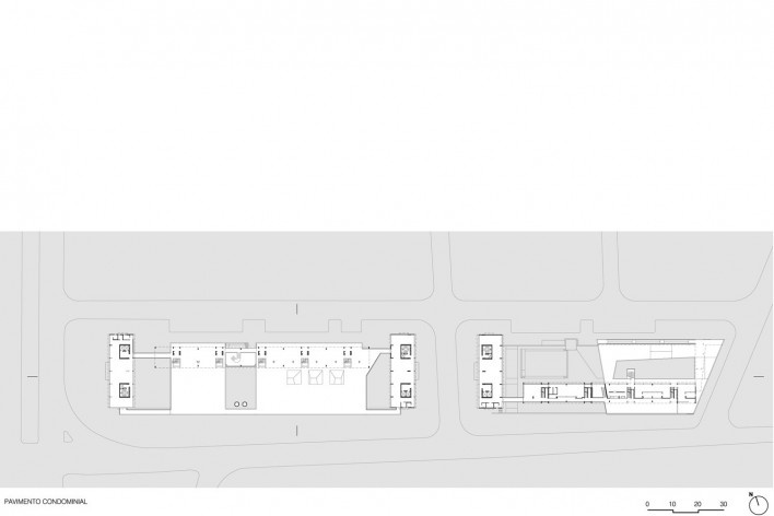 Planta pavimento condominial, conjunto habitacional do Jardim Edite<br />Desenho MMBB & H+F 