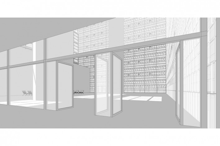 Caja Granada, Granada, Andaluzia, Espanha, 2001. Arquiteto Alberto Campo Baeza<br />Modelo tridimensional Miguel Pastore Bernardi / Imagem Edson da Cunha Mahfuz 