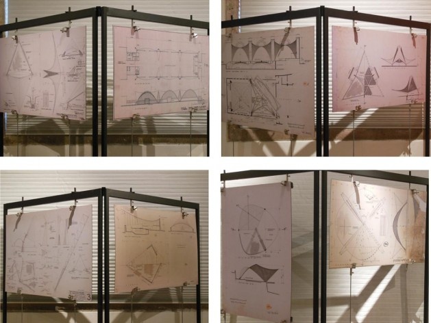 Aspecto de la exposición, con dibujos de Félix Candela<br />Fotografía divulgación 