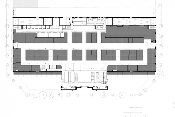 Remodelación del Mercado del Ninot, planta primer pavimento, Barcelona, España, 2015. Arquitecto Josep Lluís Mateo / Mateo Arquitectura<br />Imagen divulgacíon / disclosure imagens  [Mateo Arquitectura]