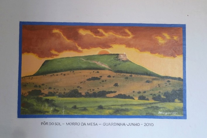 Capela no Morro da Mesa, pintura na parede interna