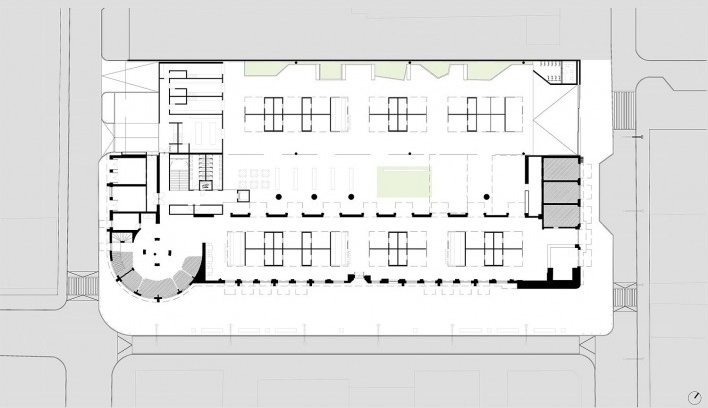 1º lugar Concurso Mercado Público de Lages, planta térreo, Lages. Escritórios Zulian Broering + Zanatta Figueiredo<br />Imagem divulgação 
