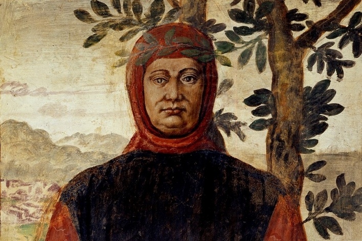 Afresco na casa de Petrarca, 1546<br />Autor anônimo 