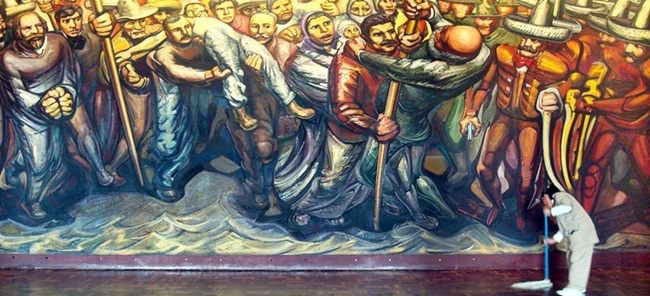 Mural de Siqueiros no Palácio de Chapultepec<br />Foto Michel Gorski 