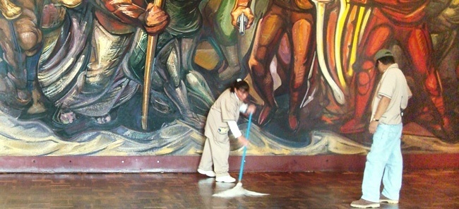Mural de Siqueiros no Palácio de Chapultepec<br />Fotos Michel Gorski 