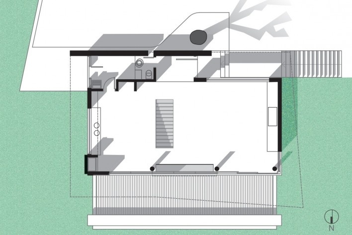 Residência SM (Casa Borboleta), planta superior, Caxias do Sul RS, arquitetos Fernando dos Santos Rocha Machado e Rovena Maria Schumacher<br />Imagem divulgação 