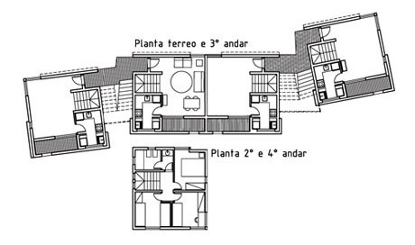 Plantas Tipologia B<br />Imagem dos autores do projeto 