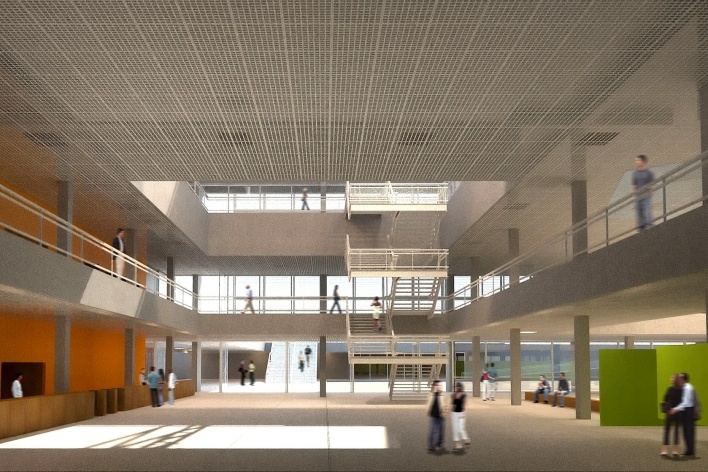 Concurso de Propostas Arquitetônicas para o futuro SESC Guarulhos, 8º lugar. Andrade Morettin Arquitetos<br />Desenho equipe 